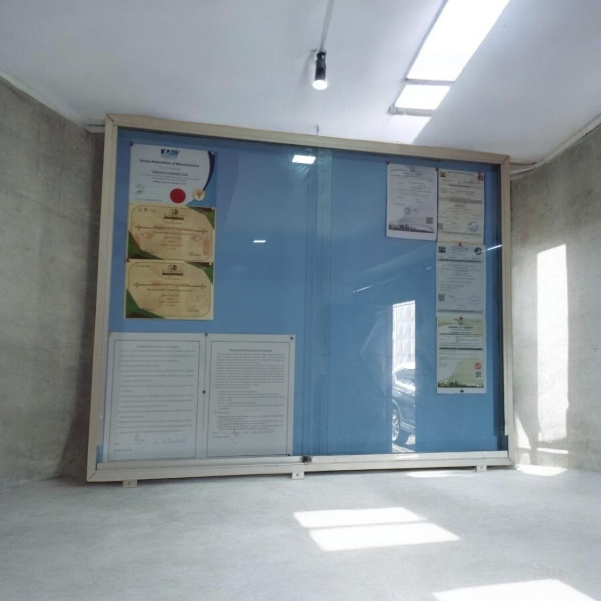 5x4ft Glass Sliding Notice Board